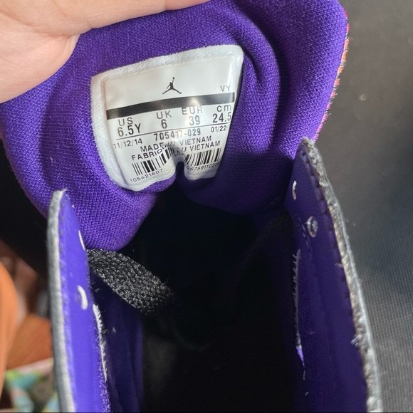 AIR JORDAN 7 RETRO GG LOLA BUNNY 2015 PURPLE AUTHENTIC STREETWEAR SNEAKER 6.5Y - Picture 12 of 13